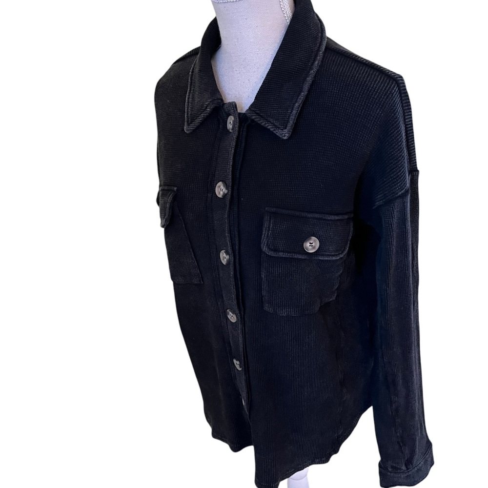 NWT Hem & Thread Black Button Down Shirt - Picture 4 of 8